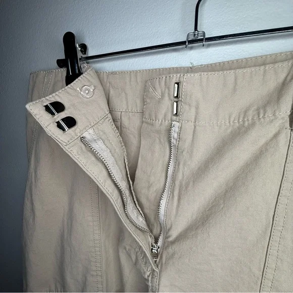 White Fox Boutique Tan Cargo Pants Womens Small Beige Cotton Utility Straight - Picture 5 of 8